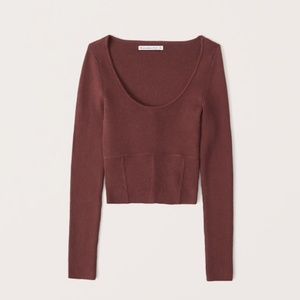 NWT Abercrombie Scoopneck Corset Sweater Top
